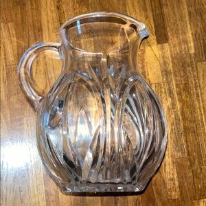 Vintage Heavy BLOCK Cut Crystal 8” Pitcher Poland